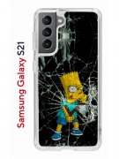Чехол-накладка Samsung Galaxy S21 Kruche Print Барт Симпсон