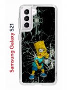 Чехол-накладка Samsung Galaxy S21 Kruche Print Барт Симпсон