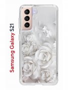 Чехол-накладка Samsung Galaxy S21/S30 Kruche Print White roses