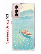 Чехол-накладка Samsung Galaxy S21/S30  Kruche Print озеро цветов
