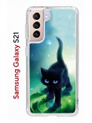 Чехол-накладка Samsung Galaxy S21 (594685) Kruche PRINT Черный кот