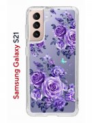 Чехол-накладка Samsung Galaxy S21 Kruche Print Roses