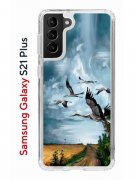 Чехол-накладка Samsung Galaxy S21 Plus Kruche Print Журавли