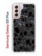 Чехол-накладка Samsung Galaxy S21 Plus (594681) Kruche PRINT Skull gray