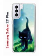 Чехол-накладка Samsung Galaxy S21 Plus Kruche Print Черный кот