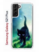 Чехол-накладка Samsung Galaxy S21 Plus Kruche Print Черный кот