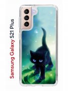 Чехол-накладка Samsung Galaxy S21 Plus Kruche Print Черный кот