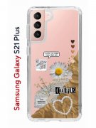 Чехол-накладка Samsung Galaxy S21 Plus Kruche Print Крафтовые наклейки