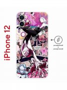 Чехол-накладка iPhone 12 Kruche Print Гвен Человек-Паук