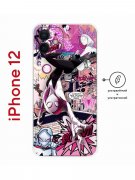 Чехол-накладка iPhone 12 Kruche Print Гвен Человек-Паук