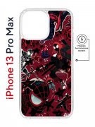 Чехол-накладка iPhone 13 Pro Max Kruche Magnet Print Майлз Человек-паук