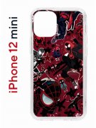 Чехол-накладка iPhone 12 mini Kruche Print Майлз Человек-паук