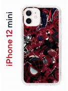 Чехол-накладка iPhone 12 mini Kruche Print Майлз Человек-паук