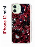 Чехол-накладка iPhone 12 mini Kruche Print Майлз Человек-паук