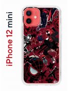 Чехол-накладка iPhone 12 mini Kruche Print Майлз Человек-паук