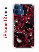 Чехол-накладка iPhone 12 mini Kruche Print Майлз Человек-паук