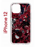 Чехол-накладка iPhone 12/12 Pro Kruche Print Майлз Человек-паук