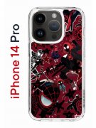 Чехол-накладка iPhone 14 Pro Kruche Print Майлз Человек-паук