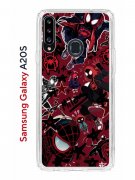 Чехол-накладка Samsung Galaxy A20S Kruche Print Майлз Человек-паук