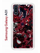 Чехол-накладка Samsung Galaxy A01/A015 Kruche Print Майлз Человек-паук