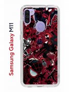 Чехол-накладка Samsung Galaxy M11 Kruche Print Майлз Человек-паук