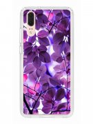 Чехол-накладка Huawei P20 (583848) Kruche PRINT Purple leaves