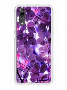 Чехол-накладка Huawei P20 (583848) Kruche PRINT Purple leaves