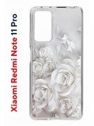 Чехол-накладка Xiaomi Redmi Note 11 Pro (637293) Kruche PRINT White roses