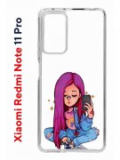 Чехол-накладка Xiaomi Redmi Note 11 Pro (637293) Kruche PRINT Pink Hair