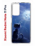 Чехол-накладка Xiaomi Redmi Note 11 Pro Kruche Print Лунный кот