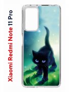 Чехол-накладка Xiaomi Redmi Note 11 Pro Kruche Print Черный кот