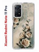 Чехол-накладка Xiaomi Redmi Note 11 Pro Kruche Print Белые розы