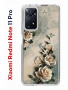 Чехол-накладка Xiaomi Redmi Note 11 Pro Kruche Print Белые розы