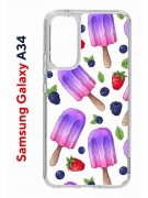 Чехол-накладка Samsung Galaxy A34 5G (637294) Kruche PRINT Ice Cream