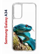 Чехол-накладка Samsung Galaxy A34 5G (637294) Kruche PRINT Змея