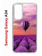 Чехол-накладка Samsung Galaxy A34 5G (637294) Kruche PRINT Лавандовый рай