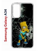 Чехол-накладка Samsung Galaxy A34 5G (637294) Kruche PRINT Барт Симпсон