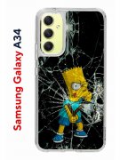 Чехол-накладка Samsung Galaxy A34 5G (637294) Kruche PRINT Барт Симпсон