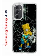 Чехол-накладка Samsung Galaxy A34 5G (637294) Kruche PRINT Барт Симпсон