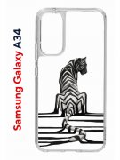 Чехол-накладка Samsung Galaxy A34 5G (637294) Kruche PRINT Tiger