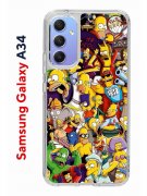 Чехол-накладка Samsung Galaxy A34 5G (637294) Kruche PRINT Симпсоны