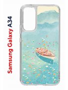 Чехол-накладка Samsung Galaxy A34 5G (637294) Kruche PRINT озеро цветов