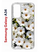 Чехол-накладка Samsung Galaxy A34 5G (637294) Kruche PRINT Ромашки