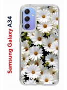 Чехол-накладка Samsung Galaxy A34 5G (637294) Kruche PRINT Ромашки