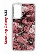 Чехол-накладка Samsung Galaxy A34 5G (637294) Kruche PRINT цветы