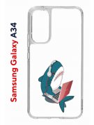 Чехол-накладка Samsung Galaxy A34 5G (637294) Kruche PRINT Акула