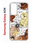 Чехол-накладка Samsung Galaxy A34 5G (637294) Kruche PRINT Ягоды и Цветы
