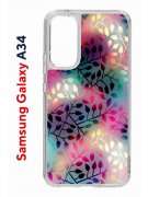 Чехол-накладка Samsung Galaxy A34 5G (637294) Kruche PRINT Цветные листья