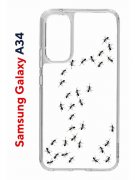 Чехол-накладка Samsung Galaxy A34 5G (637294) Kruche PRINT Муравьи