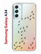 Чехол-накладка Samsung Galaxy A34 5G (637294) Kruche PRINT Муравьи